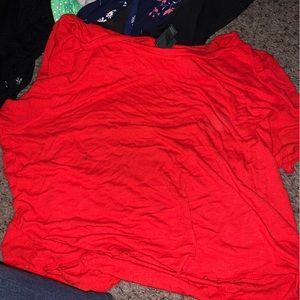 Red tshirt crop top